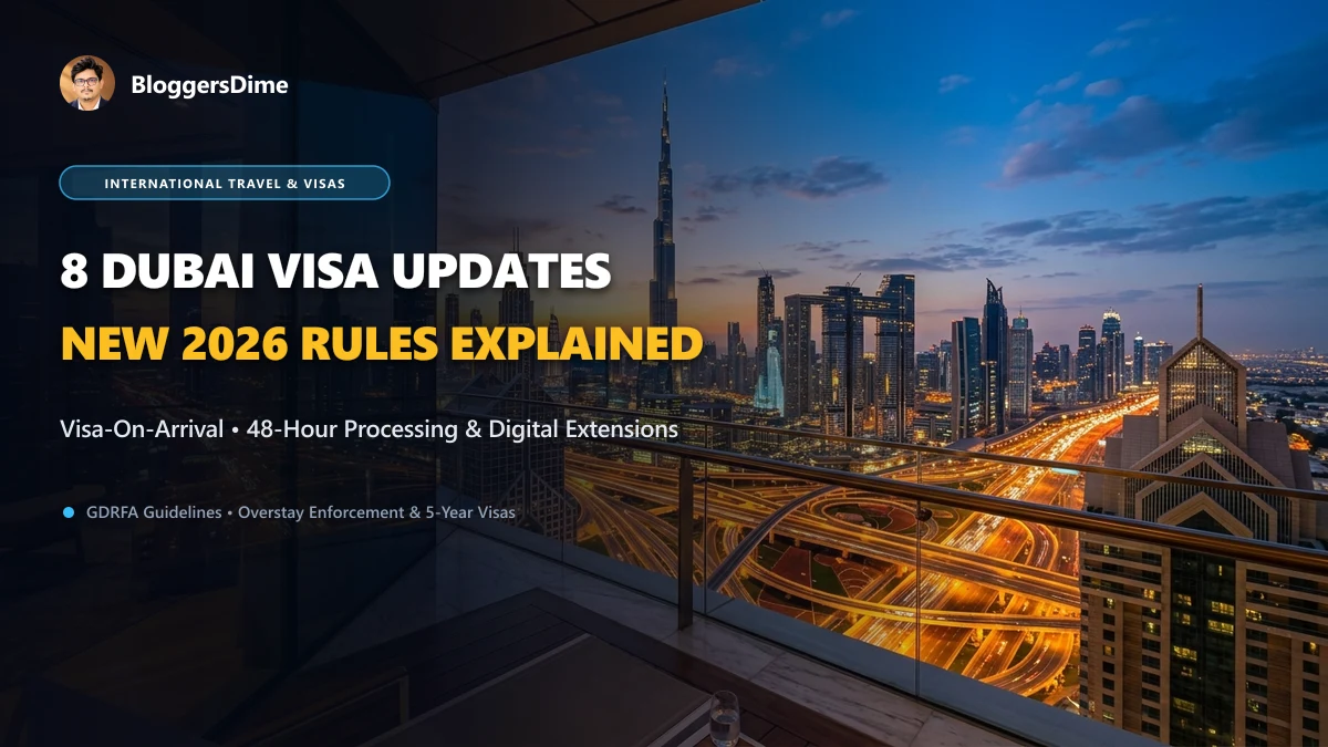Dubai Tourist Visa Updates 2026 Rules Visa on Arrival Fees Editorial Banner