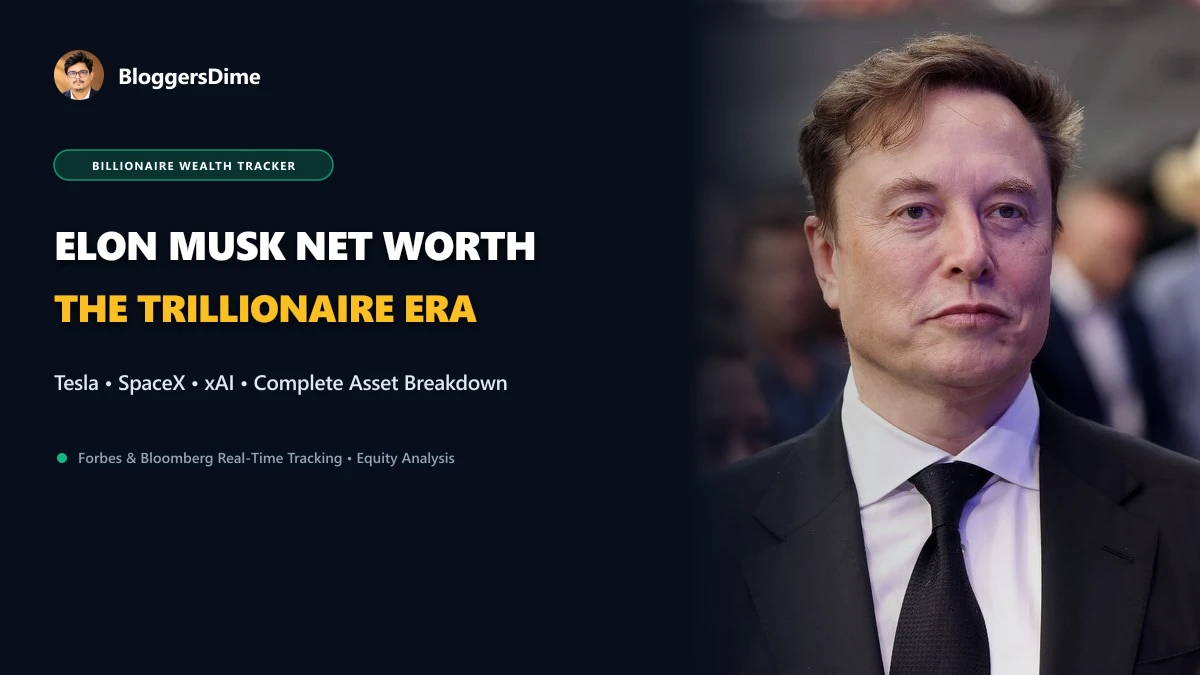 Elon Musk Net Worth 2026 Trillionaire Wealth Tesla SpaceX Equity Breakdown Editorial Banner