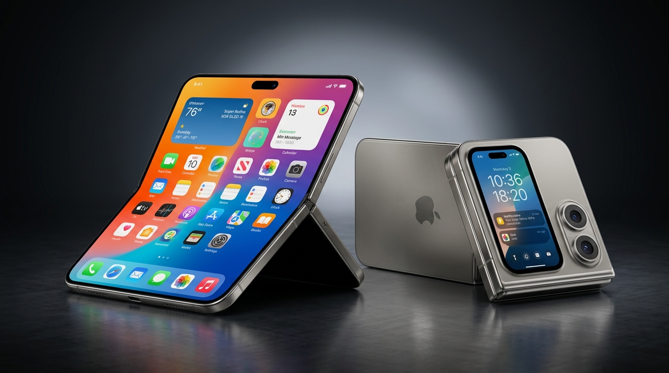 iPhone Duo Foldable Apple Smartphone with 7.6-inch display and A20 Pro chip