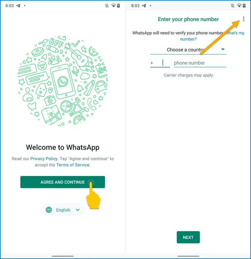 WhatsApp Account setup